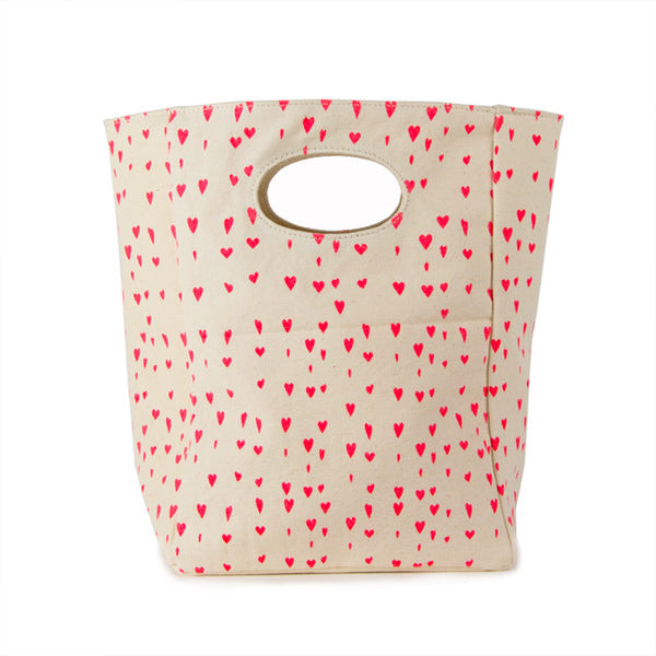 100% Organic Cotton Lunch Bag "Floating Hearts"