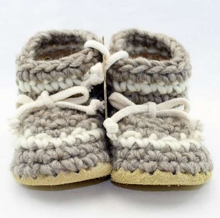 Baby & Child Slippers - Grey Stripe