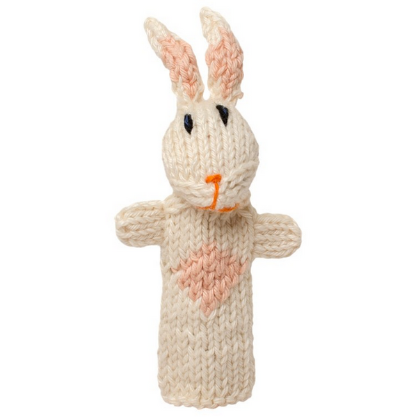 Bright Organic Cotton Finger Puppets - Rabbit