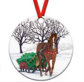 Winter Horse Sleigh Ornament