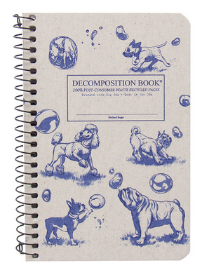Cahier de poche à bobine de décomposition - "Dogs and Bubbles" (Chiens et bulles)