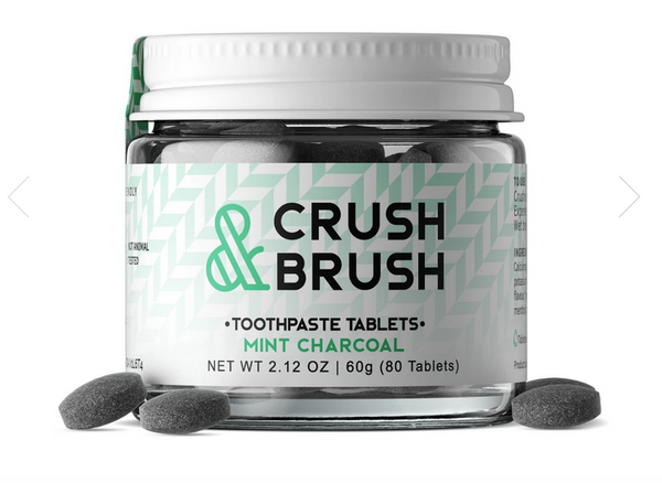 Comprimés de dentifrice Crush & Brush - Charbon de bois à la menthe