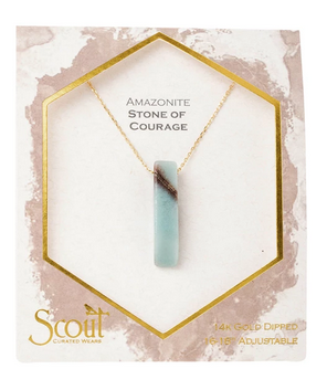 Stone Point Necklace - Amazonite / Stone of Courage