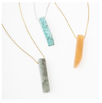 Stone Point Necklace - Fluorite / Stone of Clarity