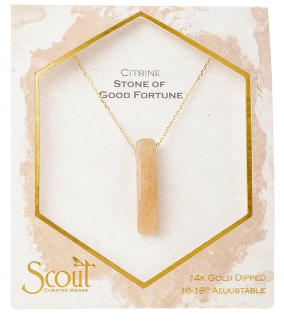 Stone Point Necklace - Citrine / Stone of Good Fortune