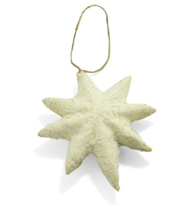 Elephant POOPOOPAPER™ Ornaments - Stars (Red+White) - Set of 2