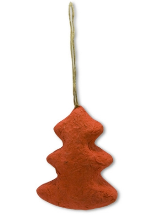 Elephant POOPOOPAPER™ Ornaments - Trees (Red+White) - Set of 2