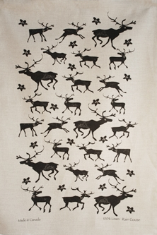 Linen Towel, Black Caribou