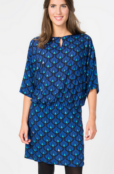 Sare Dress - Royal Blue Print