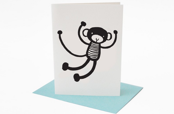 Monkey Greeting Card (Blank Inside)