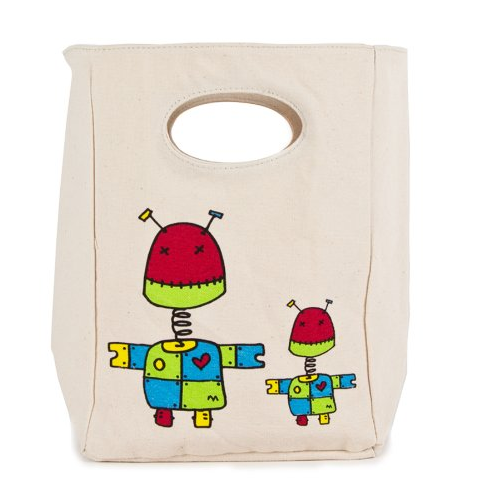 100% Organic Cotton Lunch Bag "Robot"
