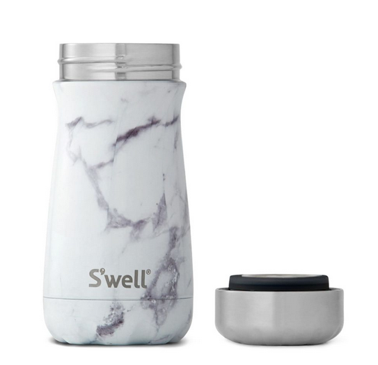 Insulated Stainless Steel Traveler - White Marble