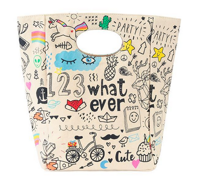 100% Organic Cotton Lunch Bag "Whatever"