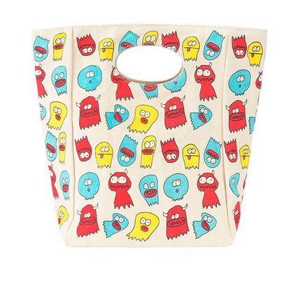 100% Organic Cotton Lunch Bag "Jelly Ghosts"