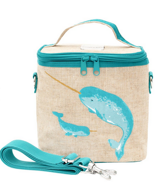 Insulated Teal Narwhal Small Cooler Bag