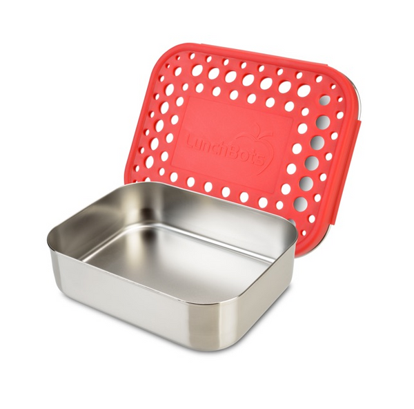Stainless Steel Uno Container - Red Dots