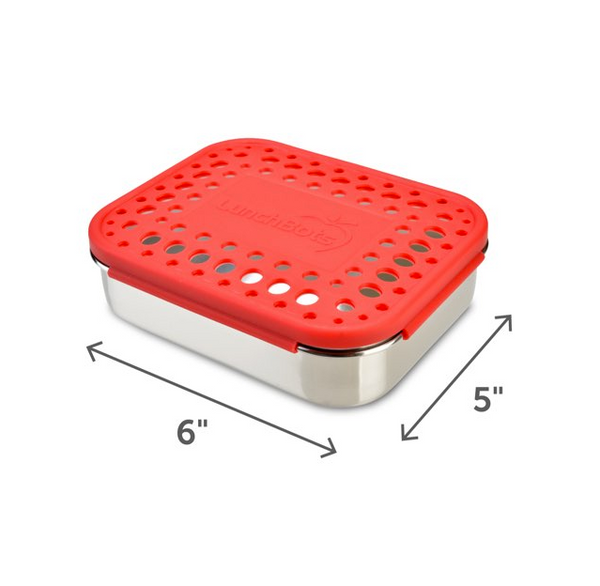 Stainless Steel Uno Container - Red Dots