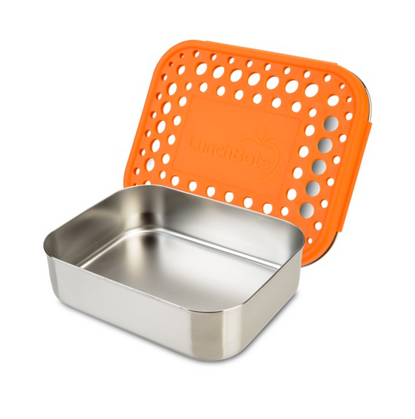 Stainless Steel Uno Container - Orange Dots