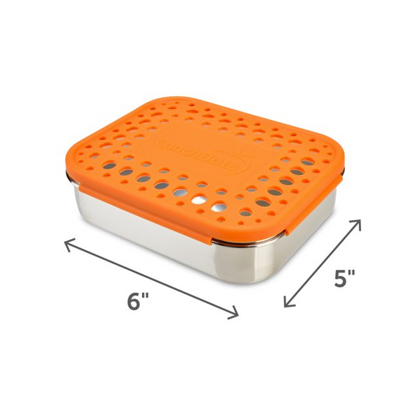 Stainless Steel Uno Container - Orange Dots