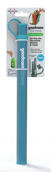 Goodcase Straws - 2 Stainless Steel Straws with Cleaning Brush